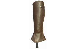 Mini chaps en cuir souple - Marron - T.XL - Paire