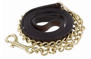 Longe de présentation en cuir avec simple chaîne à mousquetons